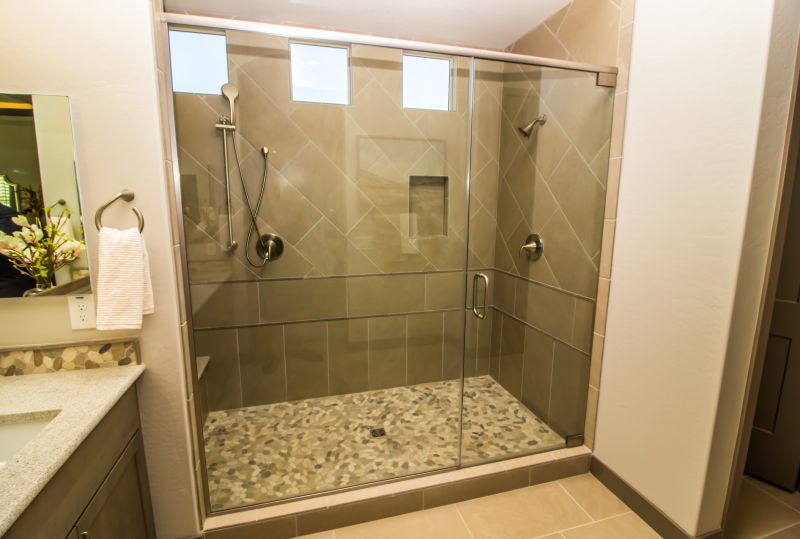 Shower with Recessed Lighting